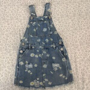 Chelsea & Violet Blue Denim Overall with Daisy Print